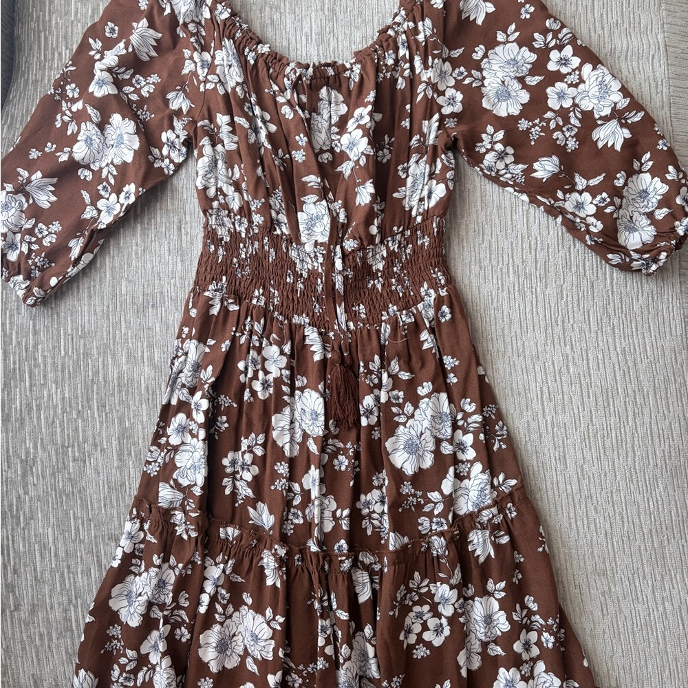 Justify Brown Floral Mini Dress